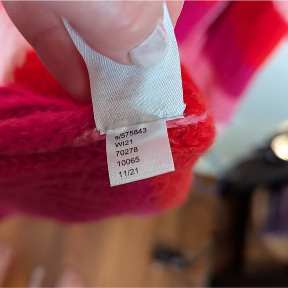 NWT LOFT Long Colorblock Duster Cardigan Red Pink Stripe - Picture 4 of 9